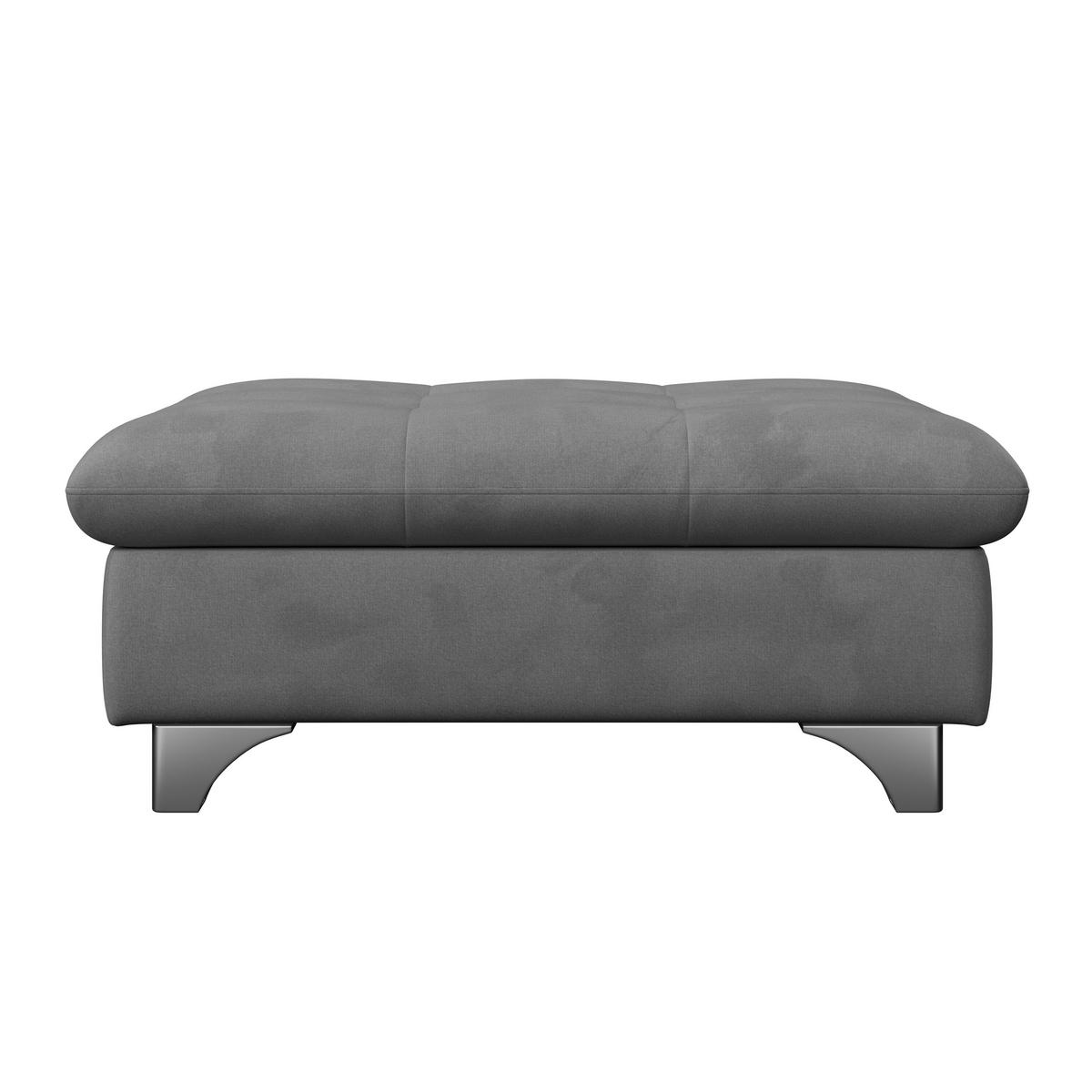 Hocker Gemini Dunkelgrau, B: 108cm - Chromfarben/Dunkelgrau, KONVENTIONELL, Textil (108/46/108cm)