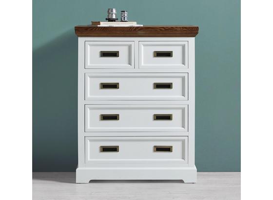 Komoda Melanie - biela/farby jaseňa, Moderný, kov/drevo (75/95/40cm) - Modern Living Komoda Melanie - biela/farby jaseňa, Moderný, kov/drevo (75/95/40cm) - Modern Living