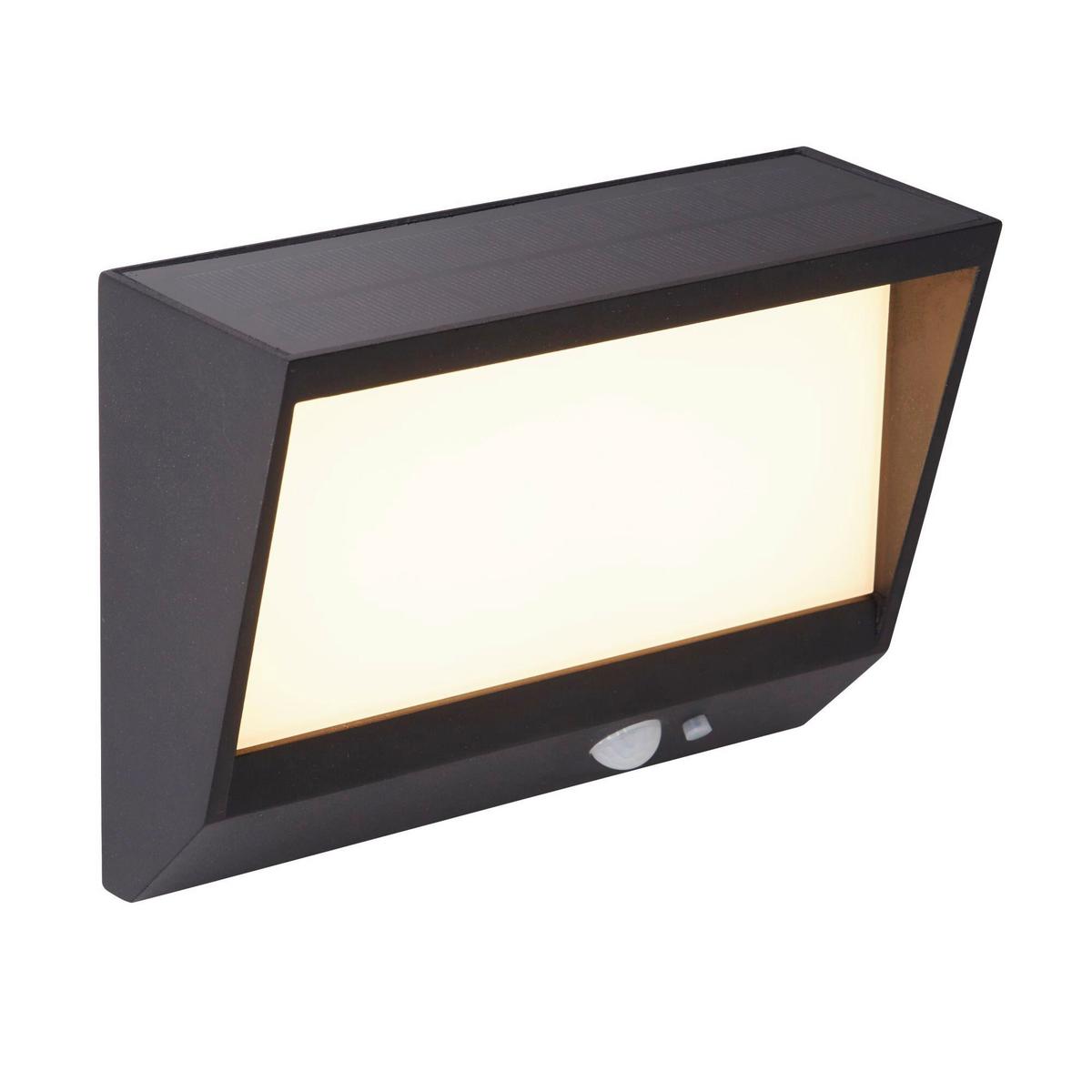 Solarleuchte 67418bk Solar Wandleuchte - Schwarz/Weiß, Design, Metall (18,8/14/14cm)