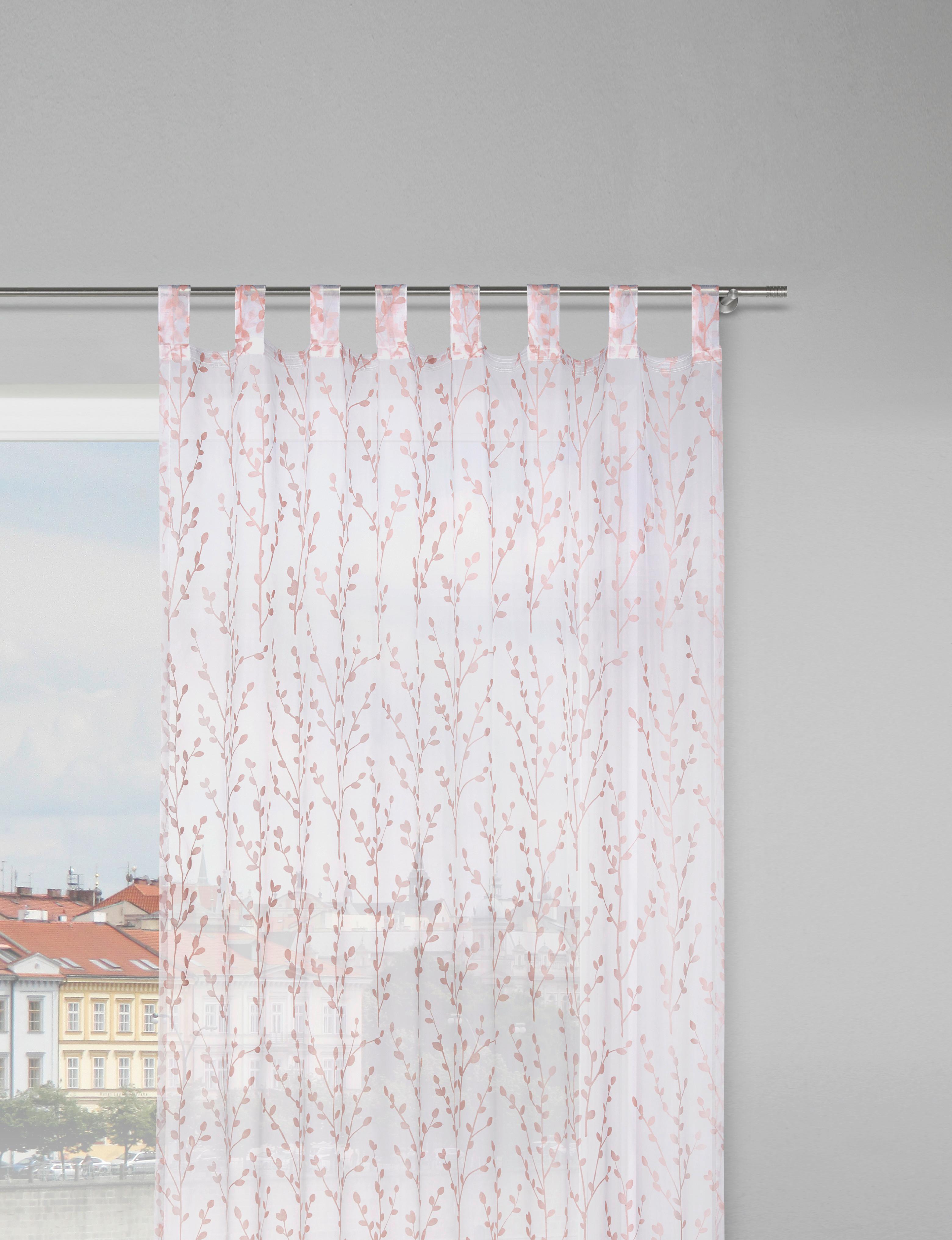 Závěs S Poutky Christiane, 140/250cm, Růžová - starorůžová, Konvenční, textil (140/250cm) - Modern Living