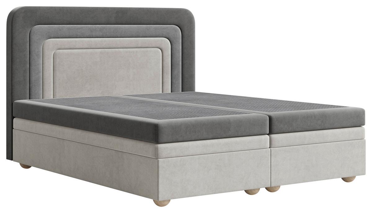 Boxbett Nest Lf:160x200 Hellgrau/Dunkelgrau - Dunkelgrau/Hellgrau, MODERN, Holz/Kunststoff (160/200cm) - MID.YOU