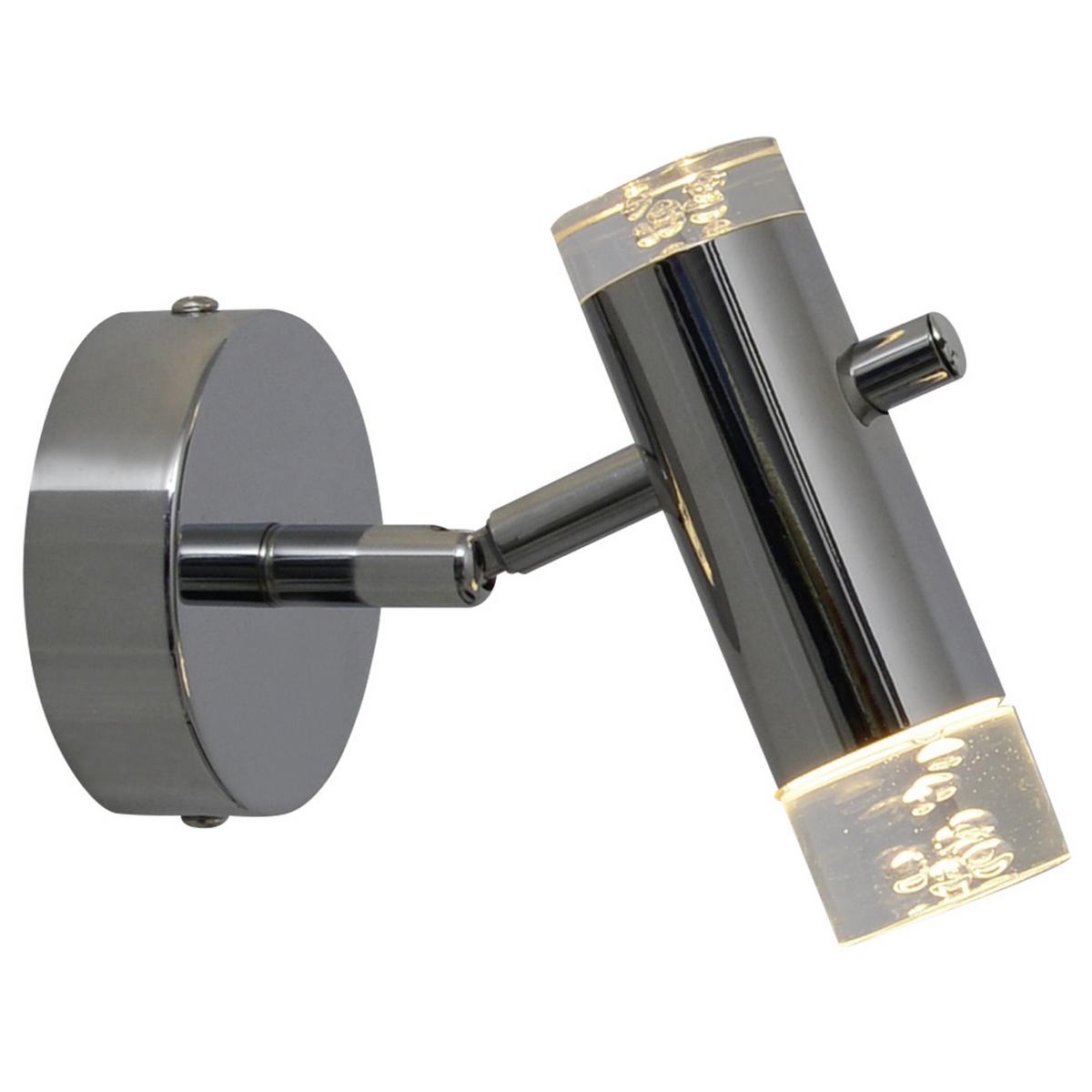 Strahler Garda 1-Flammig Ø 12 cm - Klar/Chromfarben, Basics, Kunststoff/Metall (12/15,50cm) - Näve