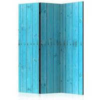 Paravent Hellblau B: 135 Cm - Hellblau, Basics, Holz/Kunststoff (135/172/3cm) - artgeist