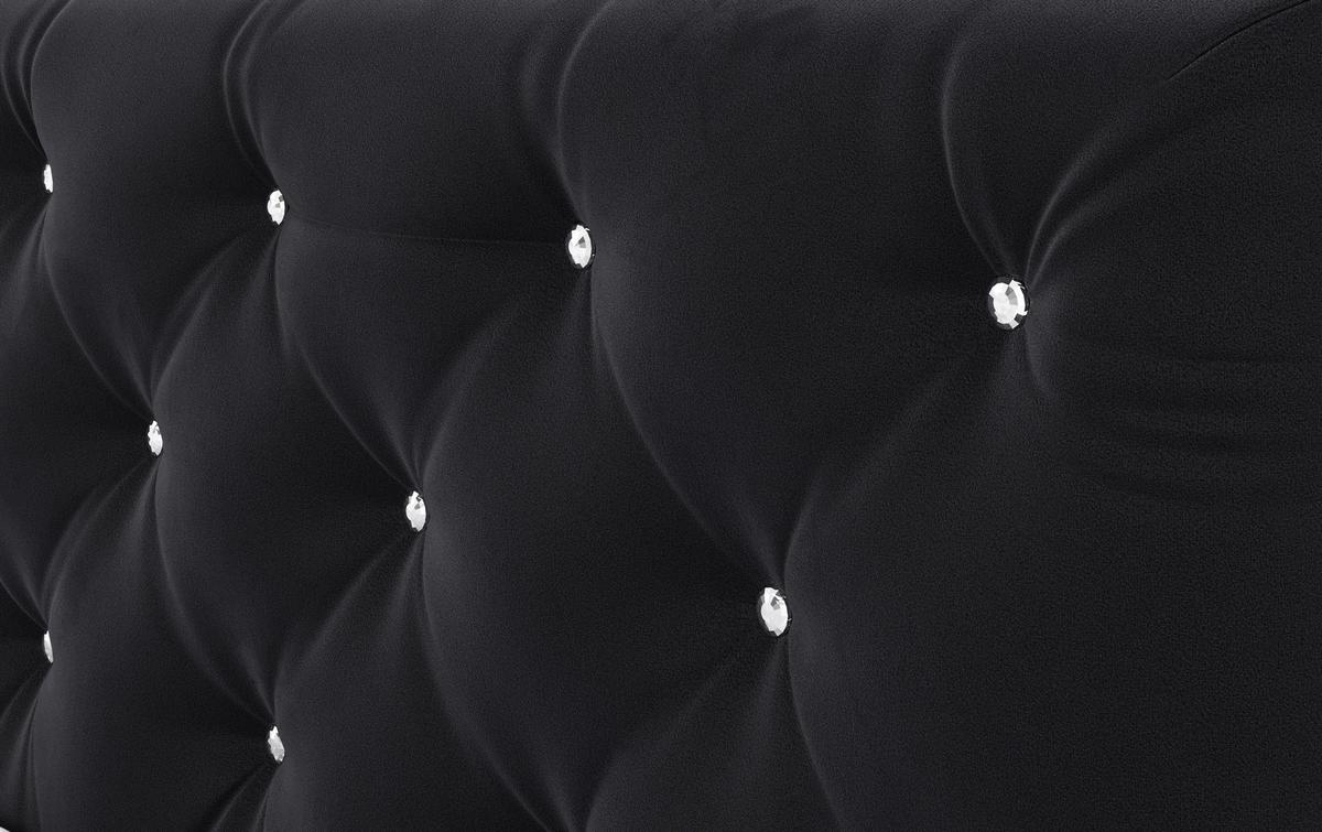 Boxspringbett Castle Schwarz Lf: 140x200 cm - Schwarz, Holzwerkstoff/Textil (180/200cm) - MID.YOU