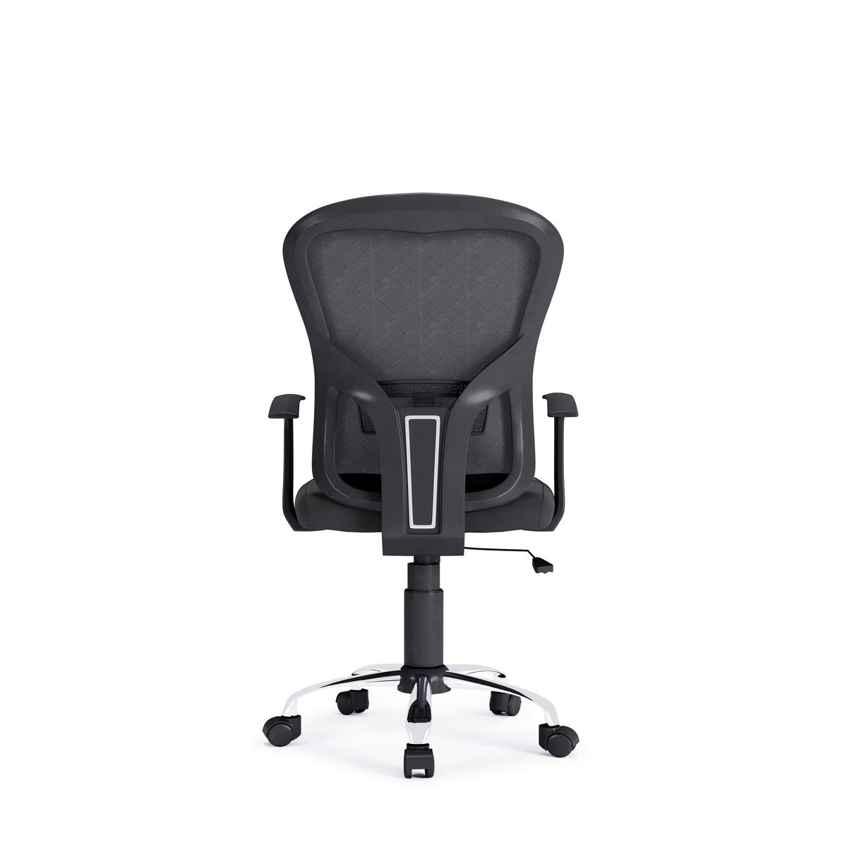 Drehstuhl Tampa Schwarz B: 62 cm - Silberfarben/Schwarz, Design, Kunststoff/Textil (62/109/62cm) - MID.YOU