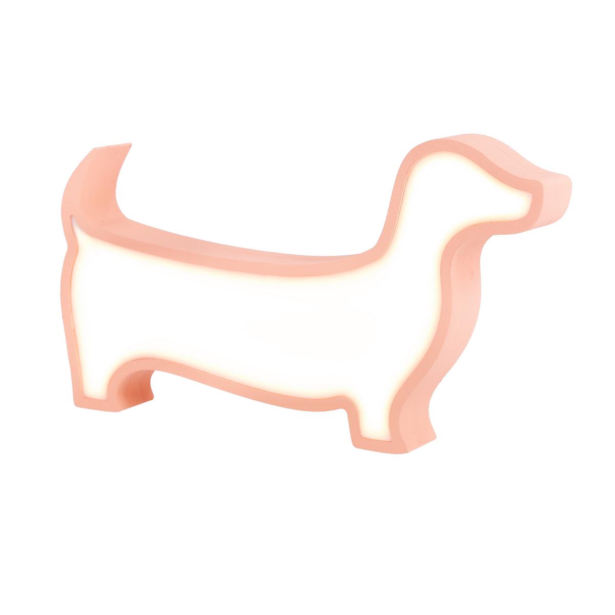 Kindertischleuchte 41-11671 Dog - Pink, Basics, Holzwerkstoff/Kunststoff (32/3.5/18cm)