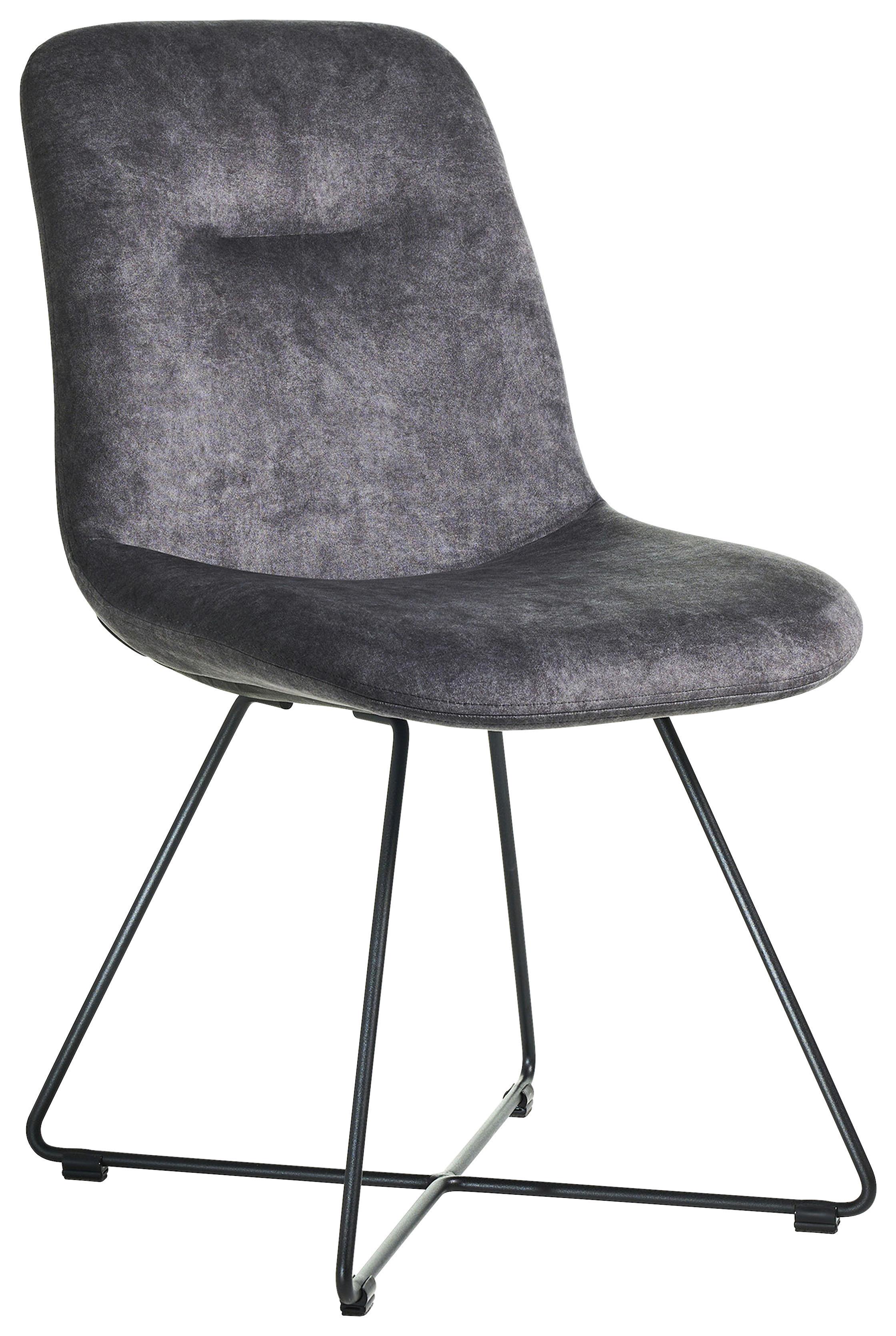 STOLIČKA CROSS-CH - čierna/sivá, Basics, kov/textil (51/89/61cm) - Celina Home