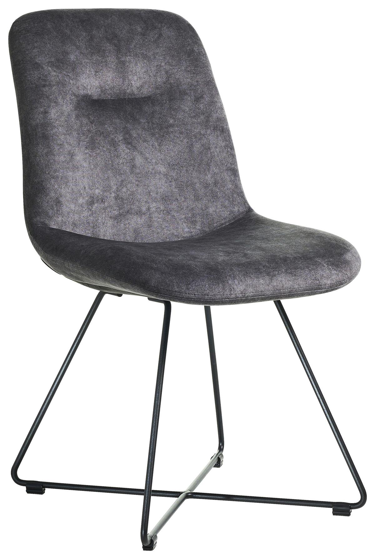 STOLIČKA CROSS-CH - čierna/sivá, Basics, kov/textil (51/89/61cm) - Celina Home