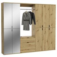 Garderobe Projekt X 4-teilig Eiche Artisan B: 213 Cm - KONVENTIONELL, Glas/Holzwerkstoff (213/193/34cm) - MID.YOU