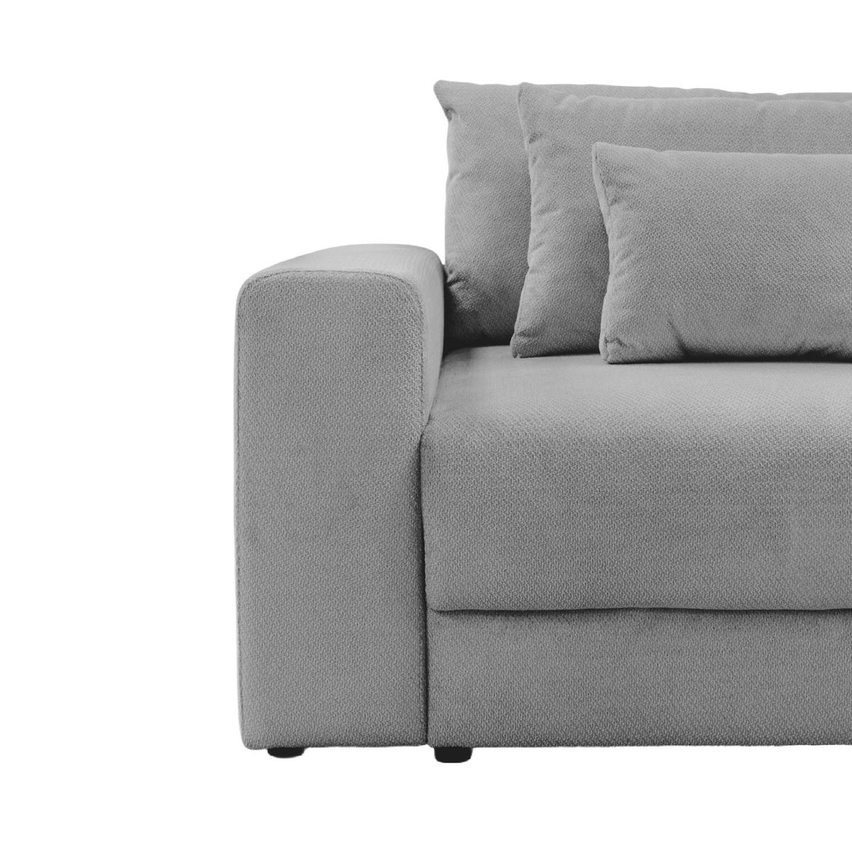 Megasofa Mega Chenille hellgrau, B: 255cm - Hellgrau/Schwarz, Trend, Textil (255/94/126cm) - Luca Bessoni