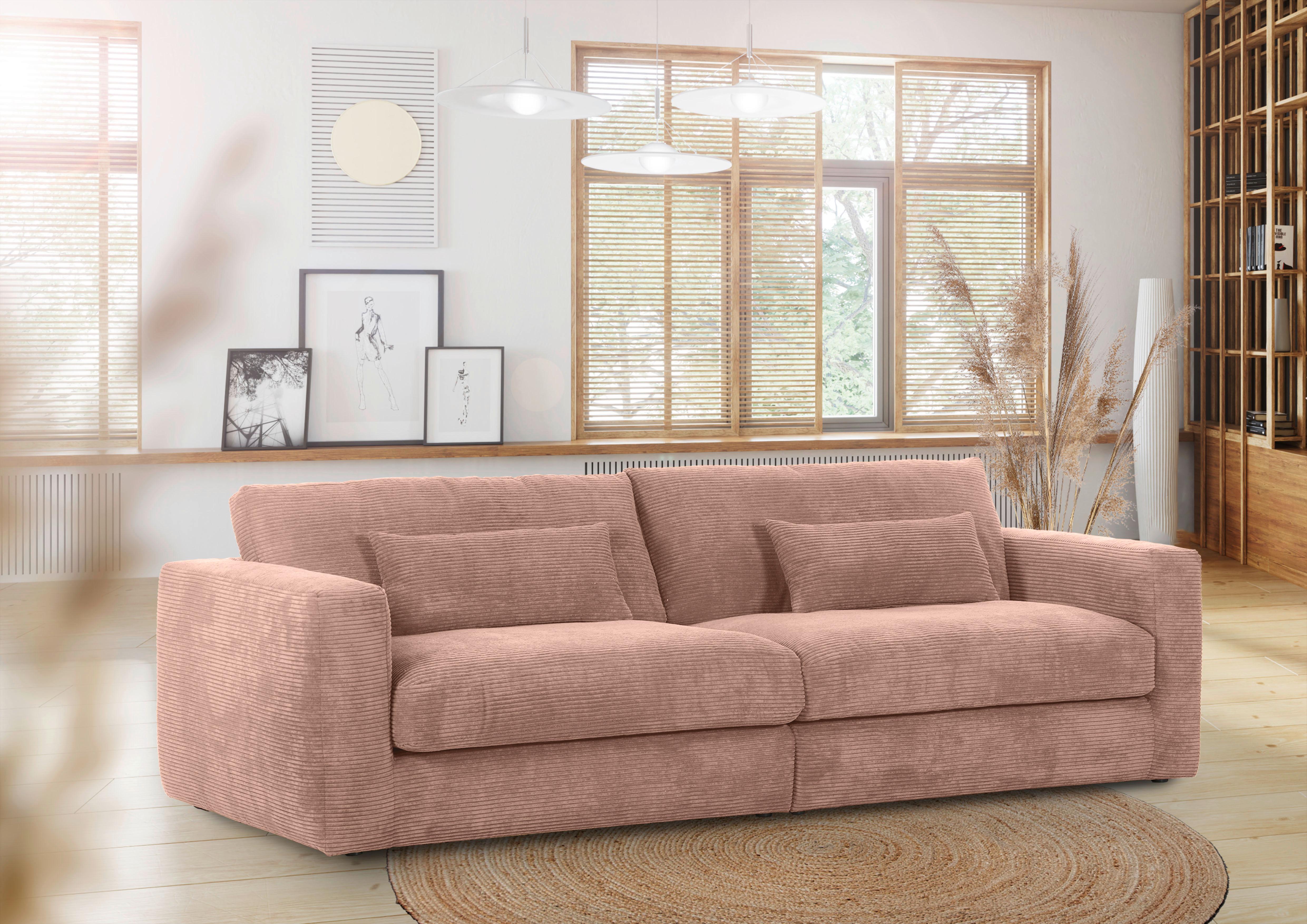 Bigsofa Manolis Altrosa B: 260 cm - Schwarz/Altrosa, KONVENTIONELL, Textil (260/66/115cm) - MID.YOU