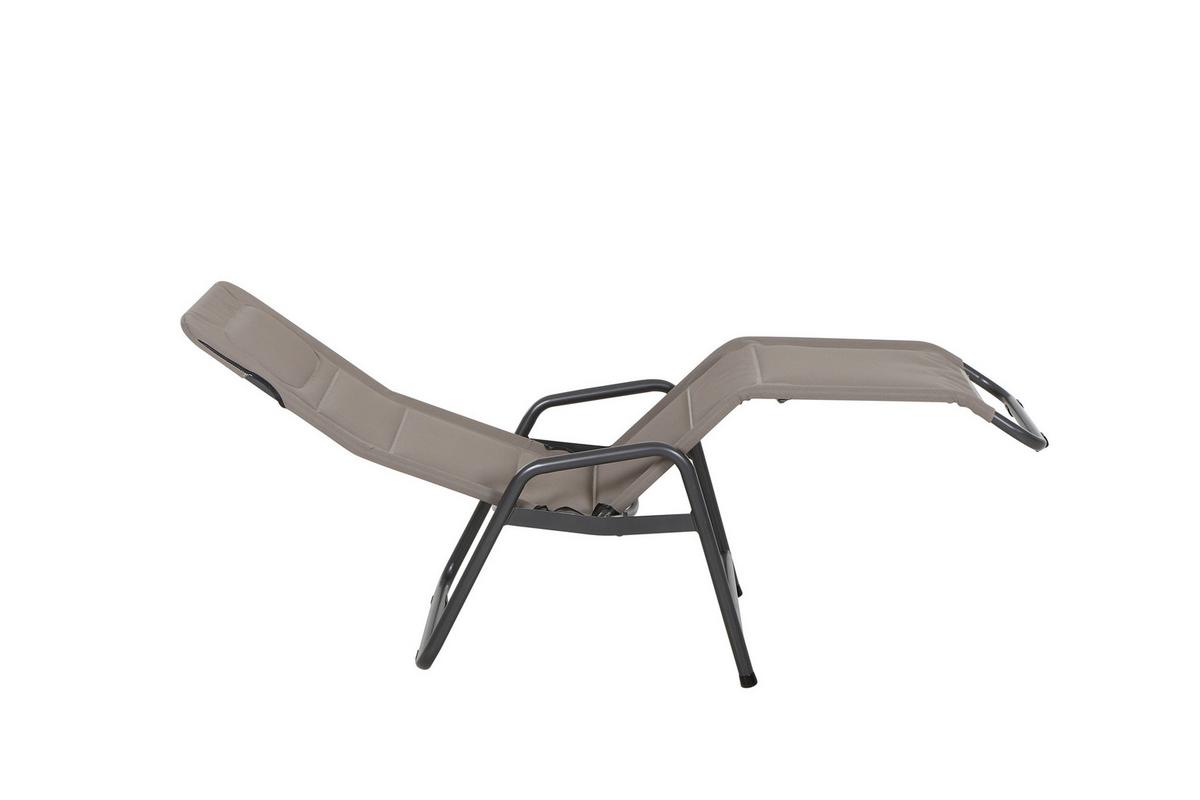 Sonnenliege J40975 Stahl, Klappbar - Taupe, KONVENTIONELL, Kunststoff/Metall (71/112/150cm) - Siena Garden