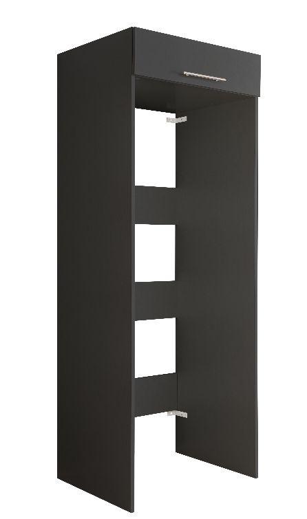 Skrinka do práčovne na práčku a susičku - antracit - antracitová, Basics, kompozitné drevo (67,5/200/67,5cm)