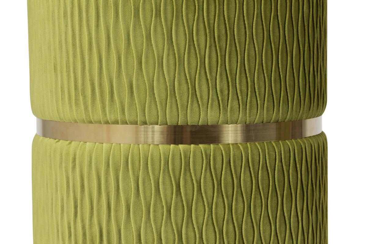 Hockerset Milas 100 2-teilig Grün D: 36/31,5 Cm - Goldfarben/Grün, KONVENTIONELL, Textil/Metall (31,5+36cm) - Kayoom