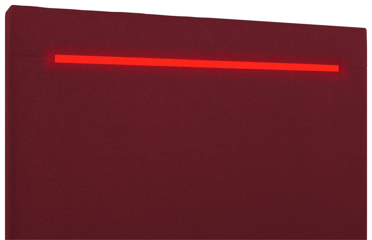 Boxbett Pisa 100 Led 100x200 Rot - Rot/Schwarz, MODERN, Holzwerkstoff/Textil (100/200cm) - MID.YOU