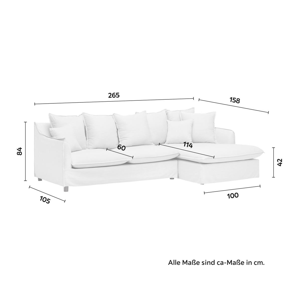 Sedací souprava ELIA přírodná barva - černá/přírodní barvy, Moderní, dřevo/textil (265/84/158cm) - Bessagi Home