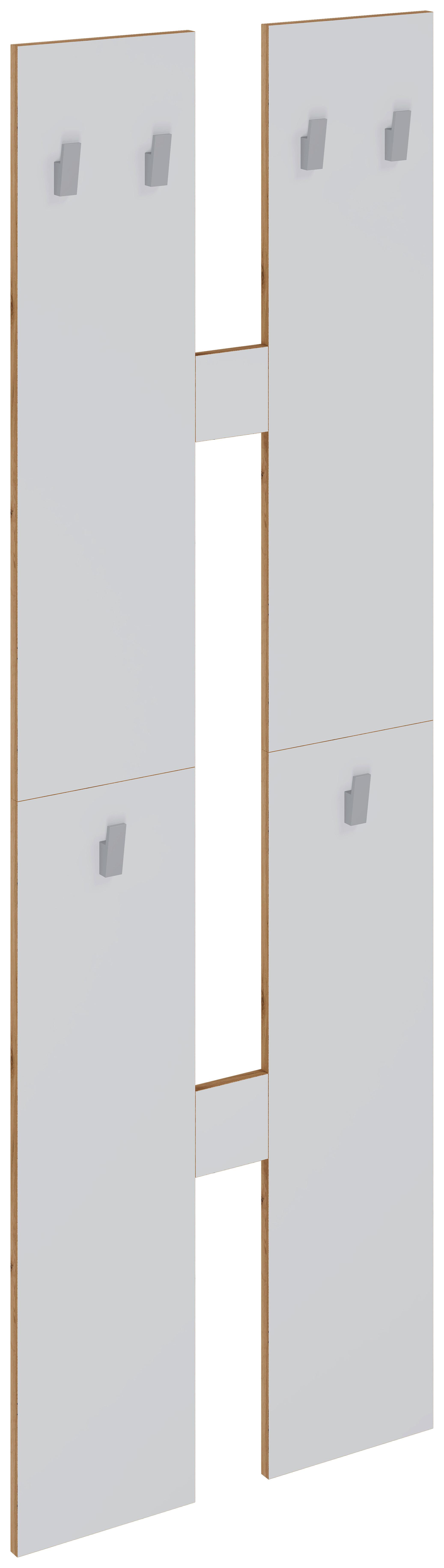 Wandgarderobe Salia Weiß/honigeiche - Honigeiche/Weiß, Design, Holzwerkstoff (57/140/20cm) - MID.YOU