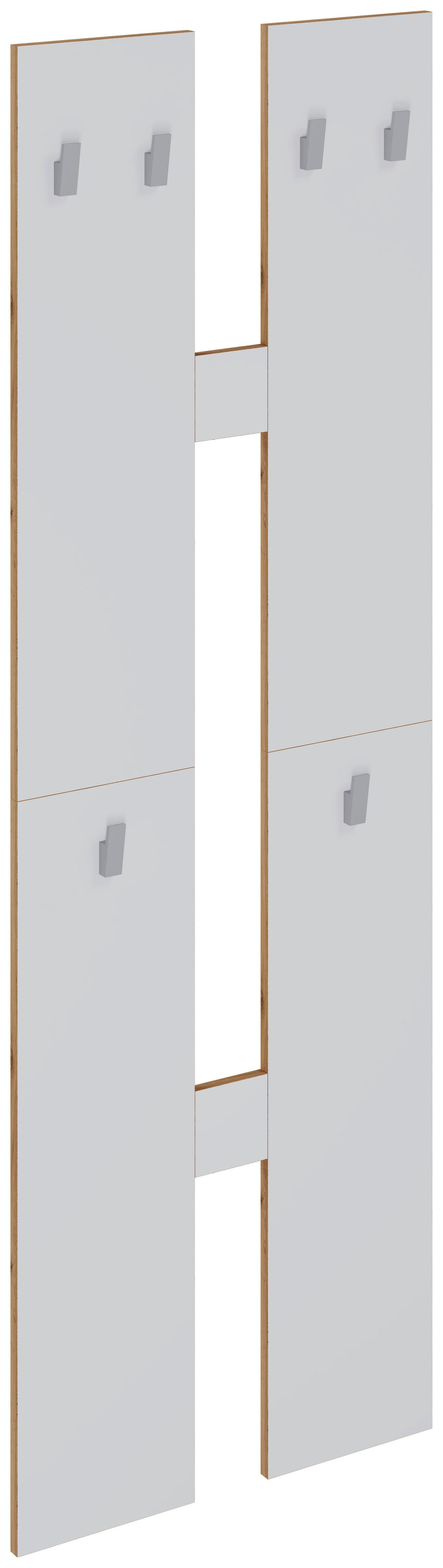 Wandgarderobe Salia Weiß/honigeiche - Honigeiche/Weiß, Design, Holzwerkstoff (57/140/20cm) - MID.YOU