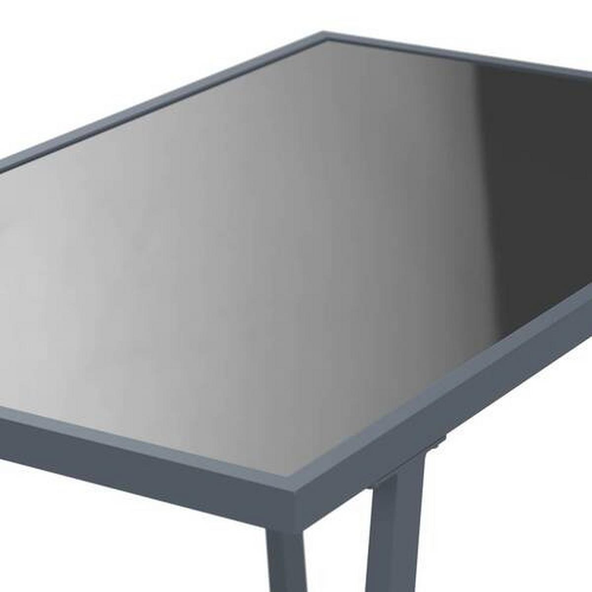 Loungegarnitur Prag - Dunkelgrau/Schwarz, MODERN, Glas/Textil - Beldano