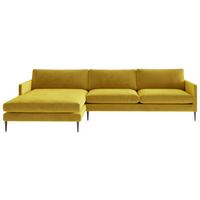 Ecksofa Justin - Goldfarben, Design, Textil (154/277cm) - Livetastic