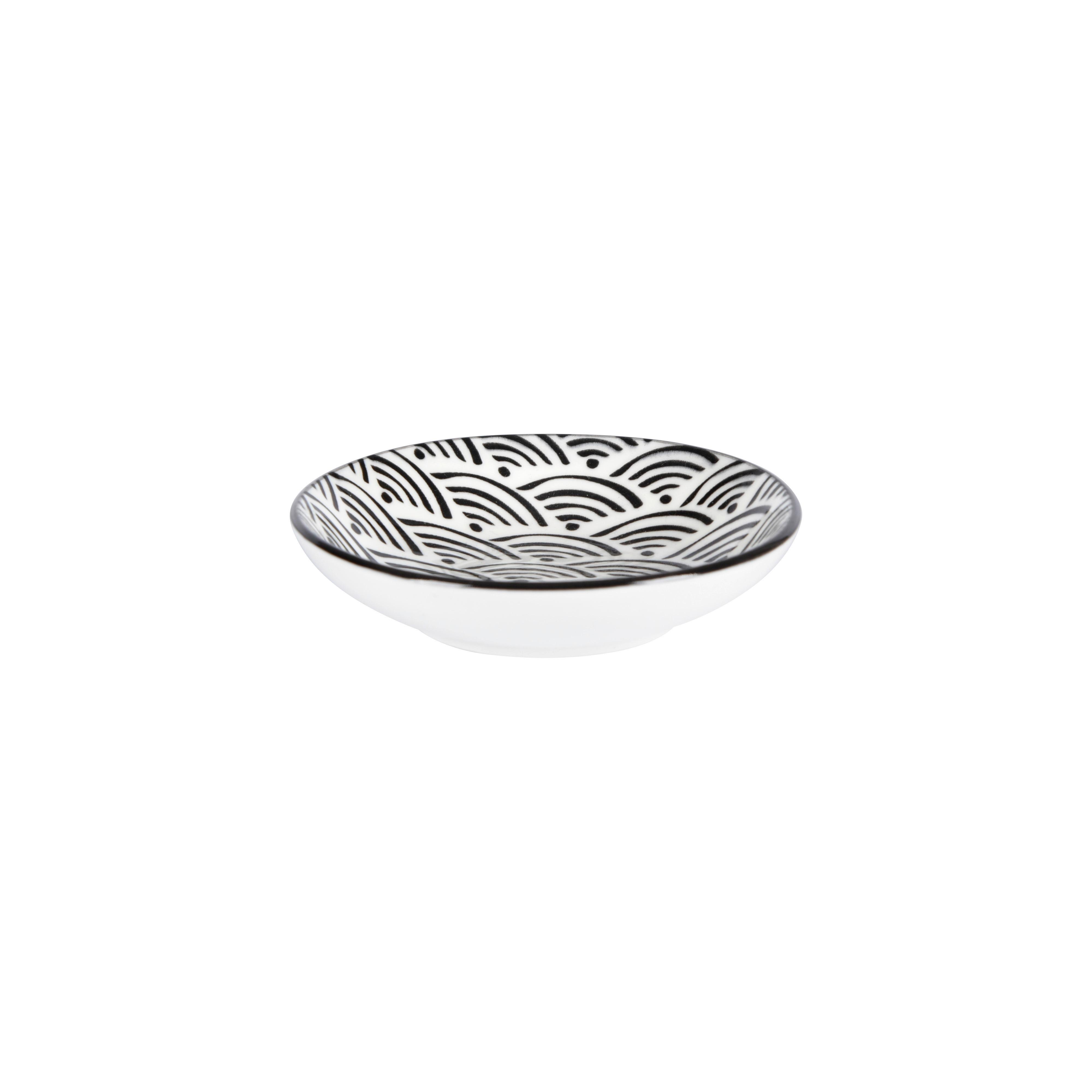 Miska na omáčku Shiva, Ø: 10,1cm - bílá/černá, Lifestyle, keramika (10,1/2,4cm) - Mömax