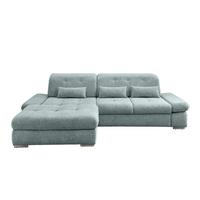 Ecksofa Dalida Blau S: 196x300 cm - Chromfarben/Blau, Design, Textil (196/300cm) - Livetastic