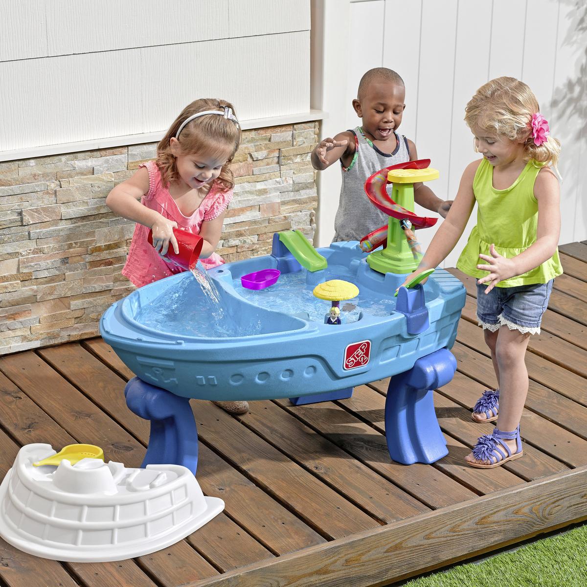 Sand- Und Wassertisch Step Fiesta Cruise Bxhxt 100x71x67 Cm - Blau/Multicolor, MODERN, Kunststoff (100,3/71,1/67,3cm) - Ambia Garden