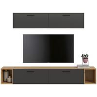 Wohnwand, The One 8, B: 150 Cm Grau/artisan Eiche Dekor - Schwarz/Eiche Artisan, Trend, Holzwerkstoff (150/92/34cm)