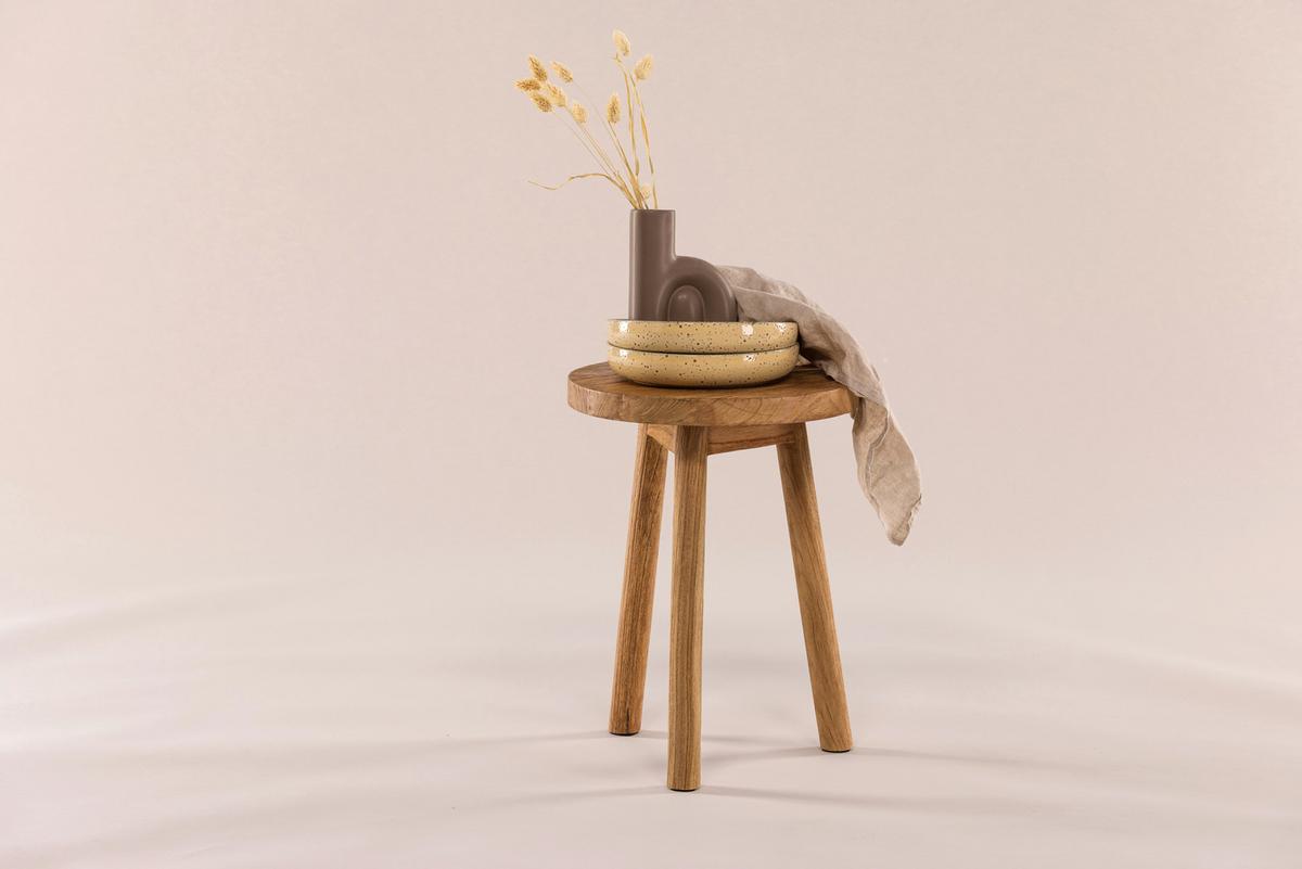 Hocker Bohus - Braun, Design, Holz (33/45/33cm) - Livetastic