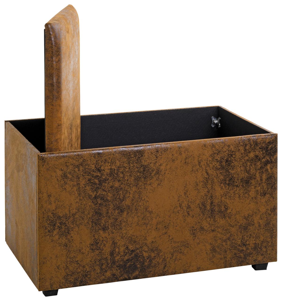 Truhenbank Miguel 25873 - Braun, MODERN, Holzwerkstoff/Textil (65/42/40cm)