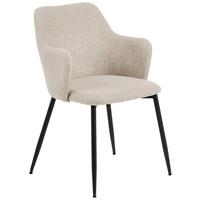 Armlehnstuhl Ilsa Beige - Beige/Schwarz, MODERN, Textil/Metall (54,5/84,5/60cm) - MID.YOU
