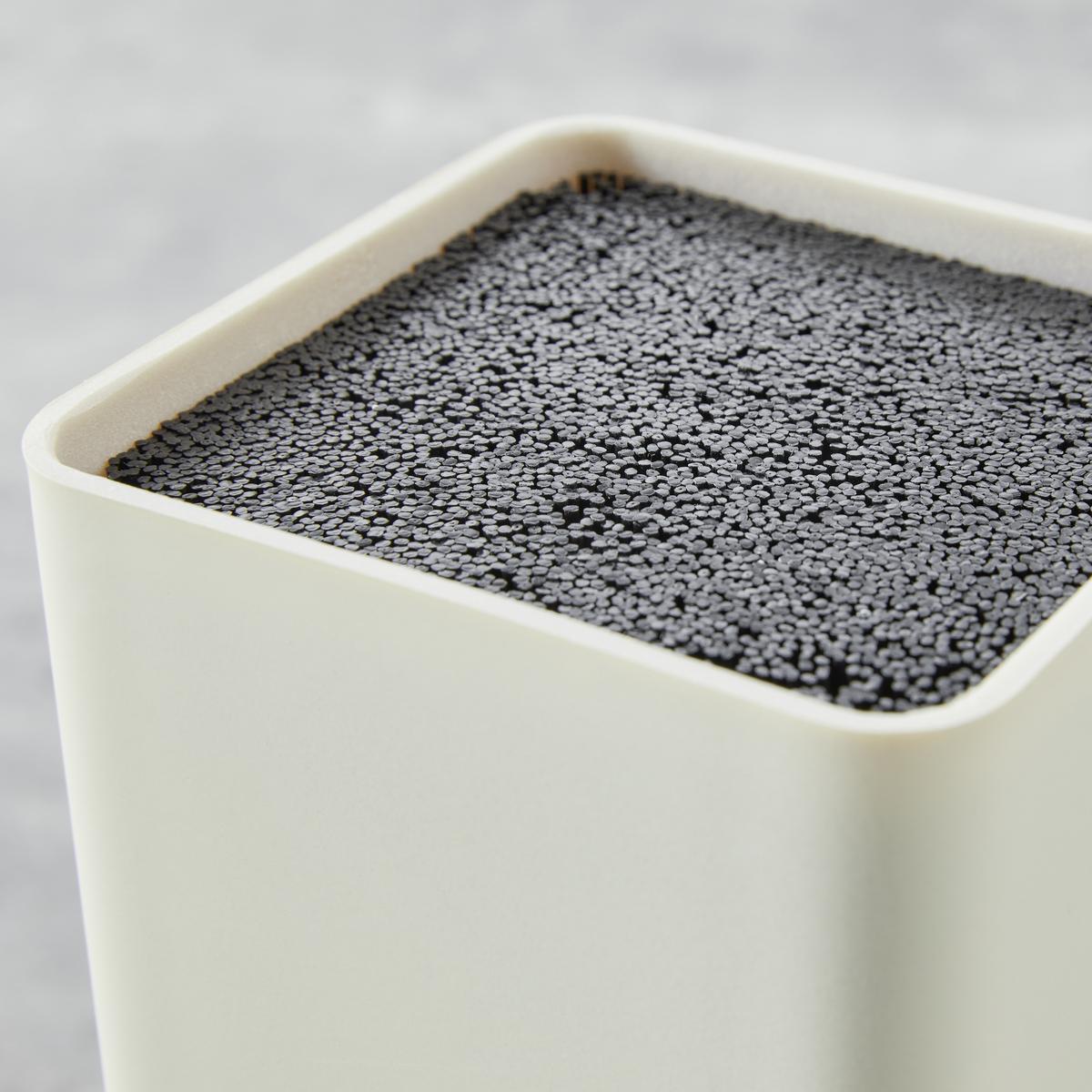 Messerblock Creme Square, Ohne Schlitze, 22,8x10,7 Cm - Creme, MODERN (22,8/10,7/10,7cm) - Echtwerk