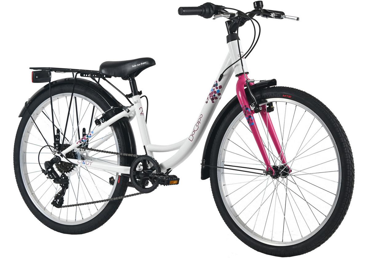 Kinderfahrrad Dacapo Cindy 24 Zoll, Rh 32cm - Weiß, Basics, Metall (25/140/60cm)