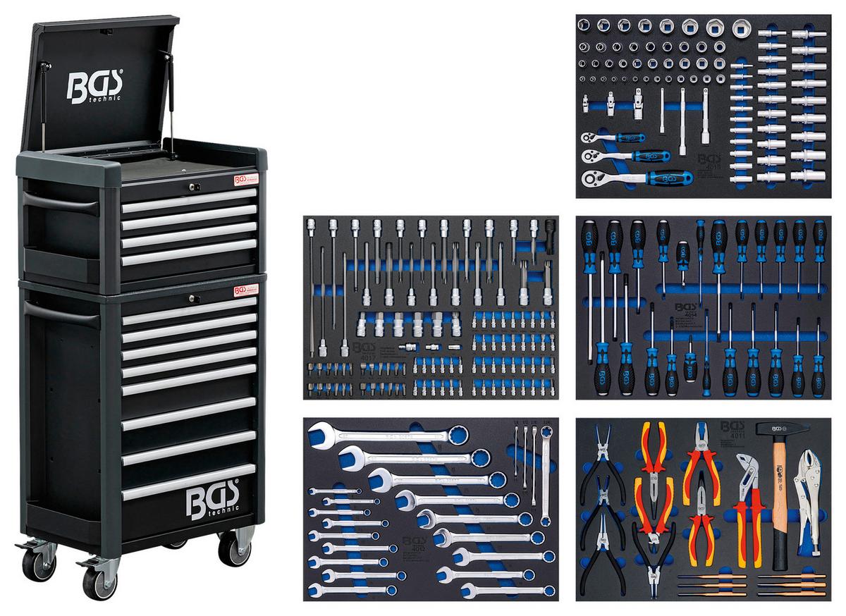 Werkstattwagen Profi Standard Schwarz/Sliberfarben B:72,4cm - Silberfarben/Schwarz, Basics (72,4/145,8/47cm)