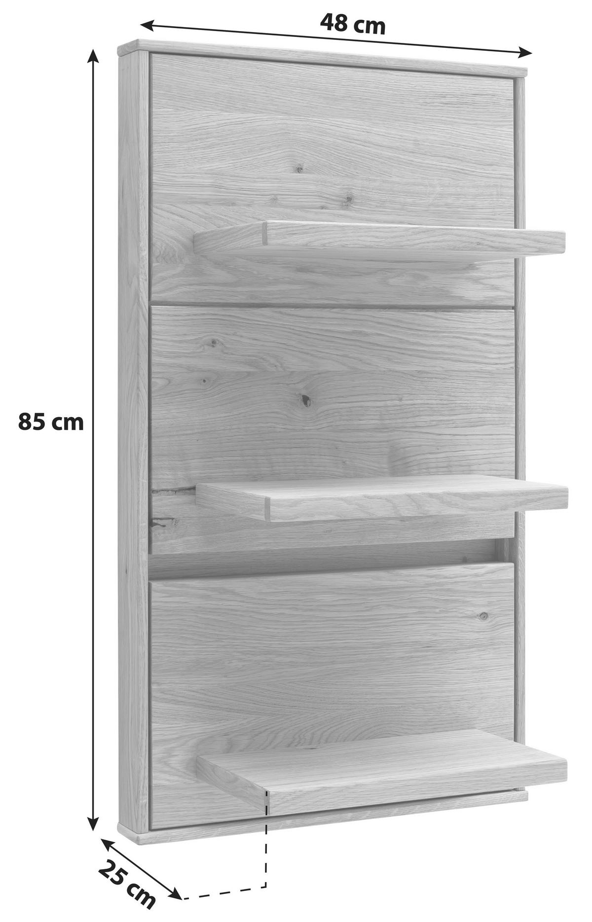 Wandboard Como B: 48 cm Wildeiche - Wildeiche, Natur, Holz/Holzwerkstoff (48/85/25cm) - MID.YOU
