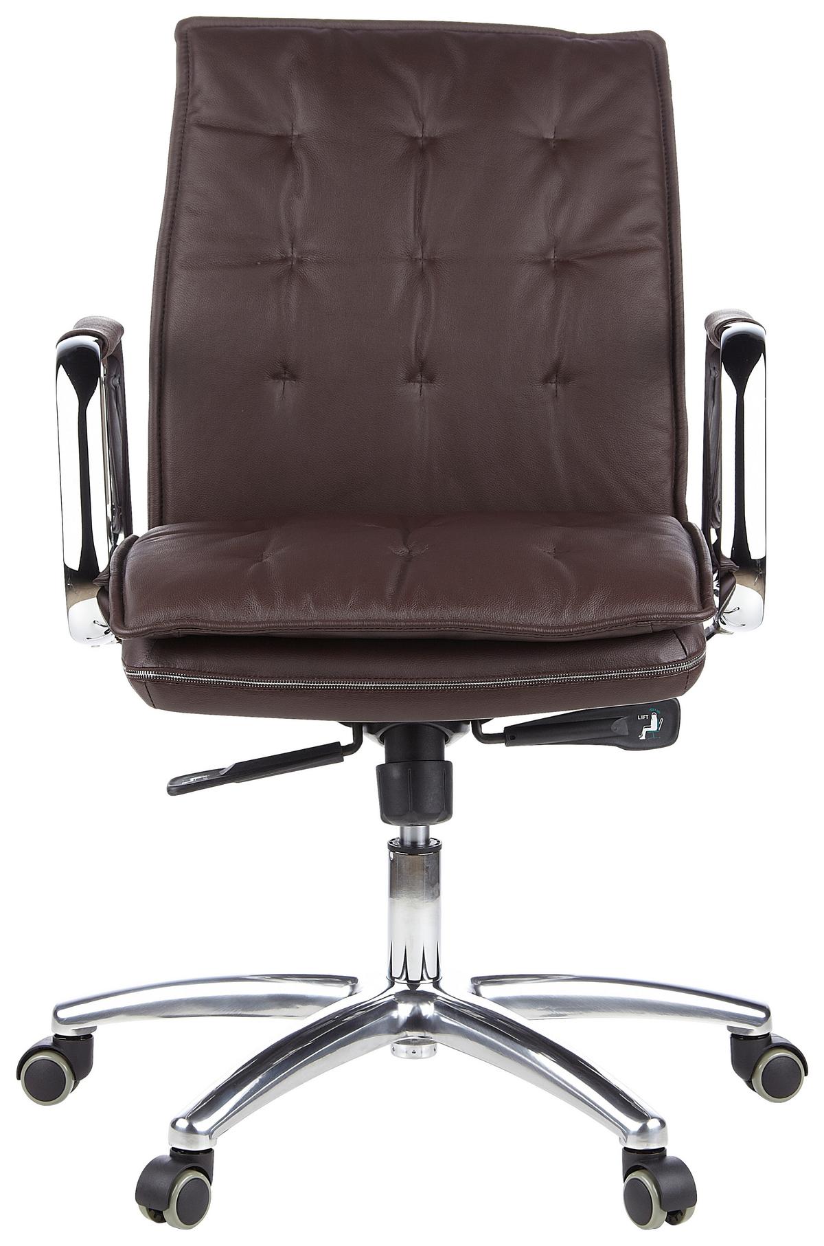 Chefsessel Villa Braun Bis 120 Kg - Silberfarben/Braun, Basics, Leder/Kunststoff (60/109/48cm) - MID.YOU