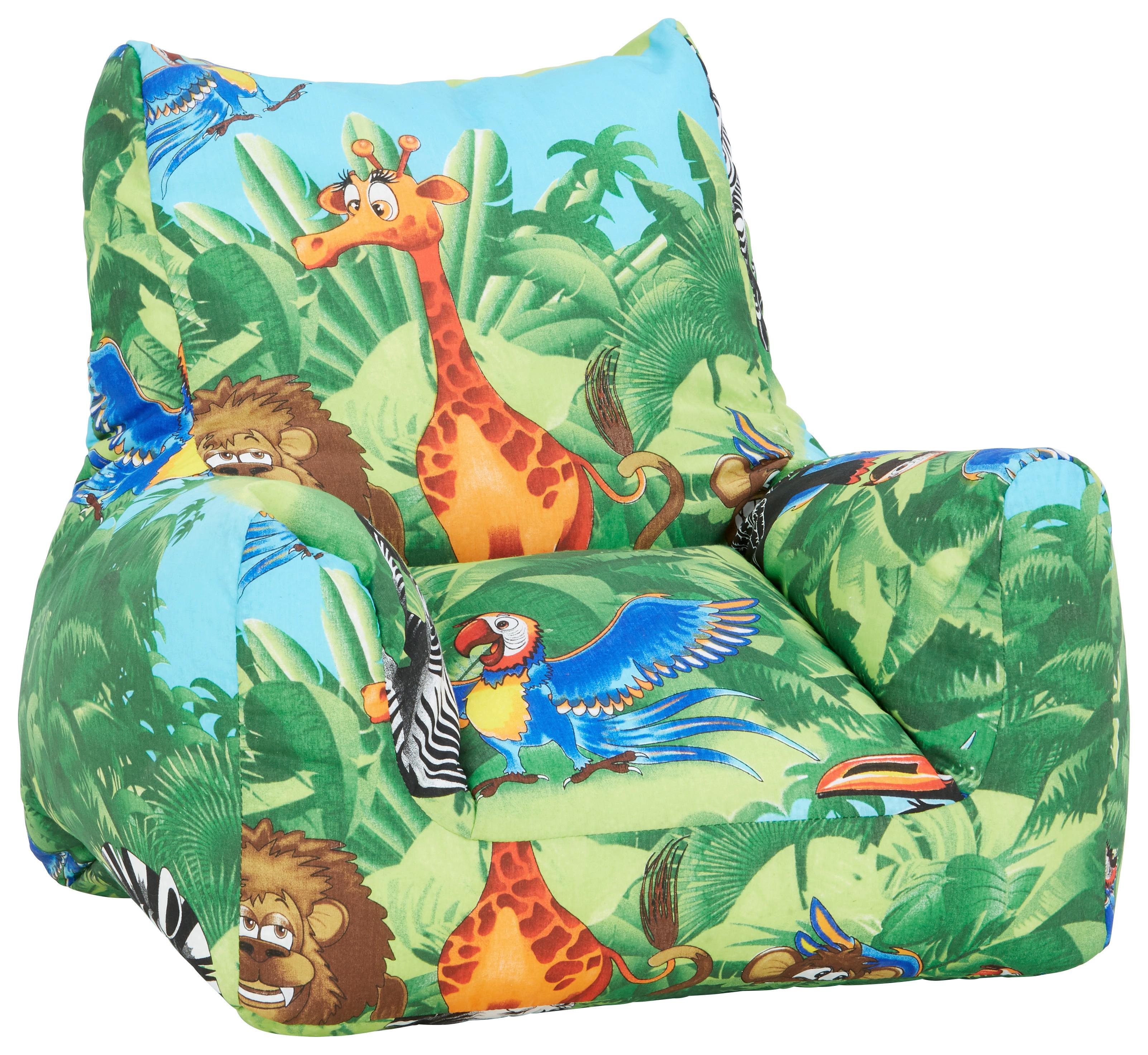Dětské křeslo barevná KIDS-JUNGLE - vícebarevná, textil (70/55/70cm)