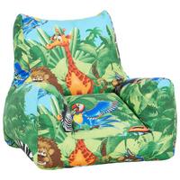 Detské kreslo farebné KIDS-JUNGLE - viacfarebná, textil (70/55/70cm)
