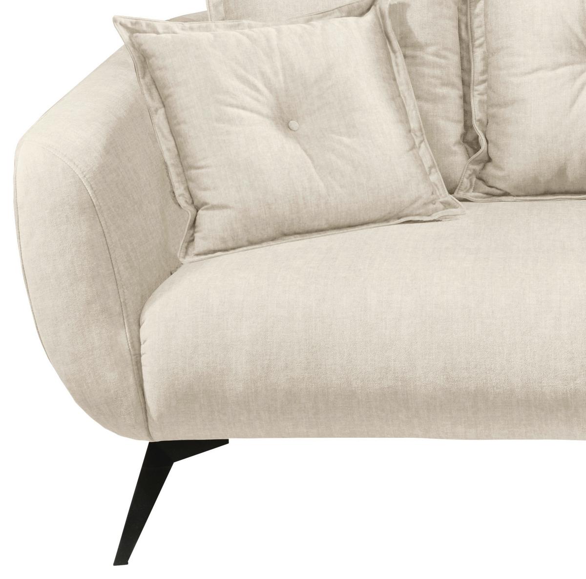 2,5-sitzer-sofa Baggio Beige, Schwarz, B: 196 Cm - Beige/Schwarz, MODERN, Textil (196/94/103cm) - Livetastic