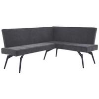 Eckbank Tinos Dunkelgrau, S: 190x150 cm - Dunkelgrau/Schwarz, KONVENTIONELL, Textil/Metall (190/150cm) - MID.YOU