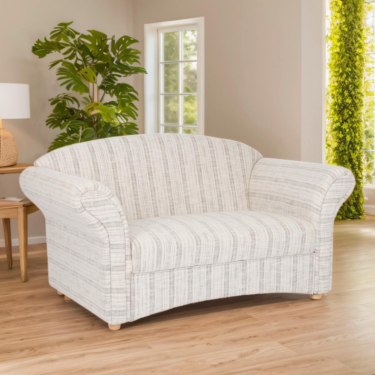 2-Sitzer Loretta ca.153x83x85 cm, Grau, Belastbar ca. 200 kg - Greige, Basics, Holz/Textil (204/83/85cm)