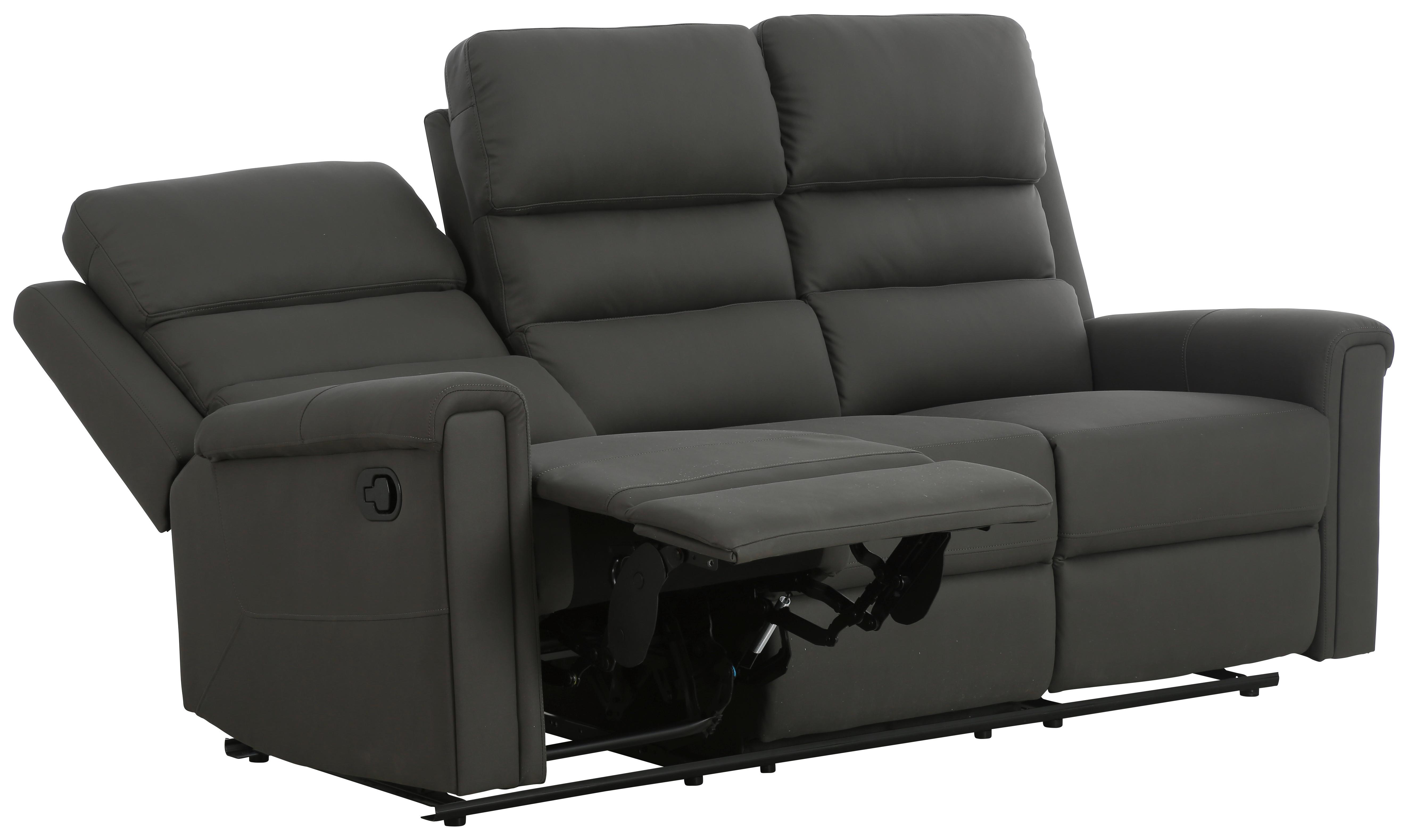 3-sitzer-sofa Trevo - Dunkelgrau, KONVENTIONELL, Holz/Textil (201/106/94cm) - P & B