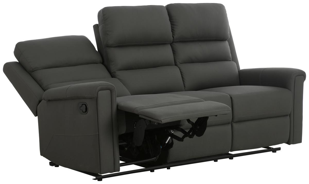 3-sitzer-sofa Trevo - Dunkelgrau, KONVENTIONELL, Holz/Textil (201/106/94cm) - P & B