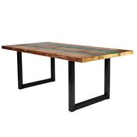 ESSTISCH Multicolor/Schwarz L: 160cm - Multicolor/Schwarz, MODERN, Holz/Metall (160/85/76,5cm) - MID.YOU