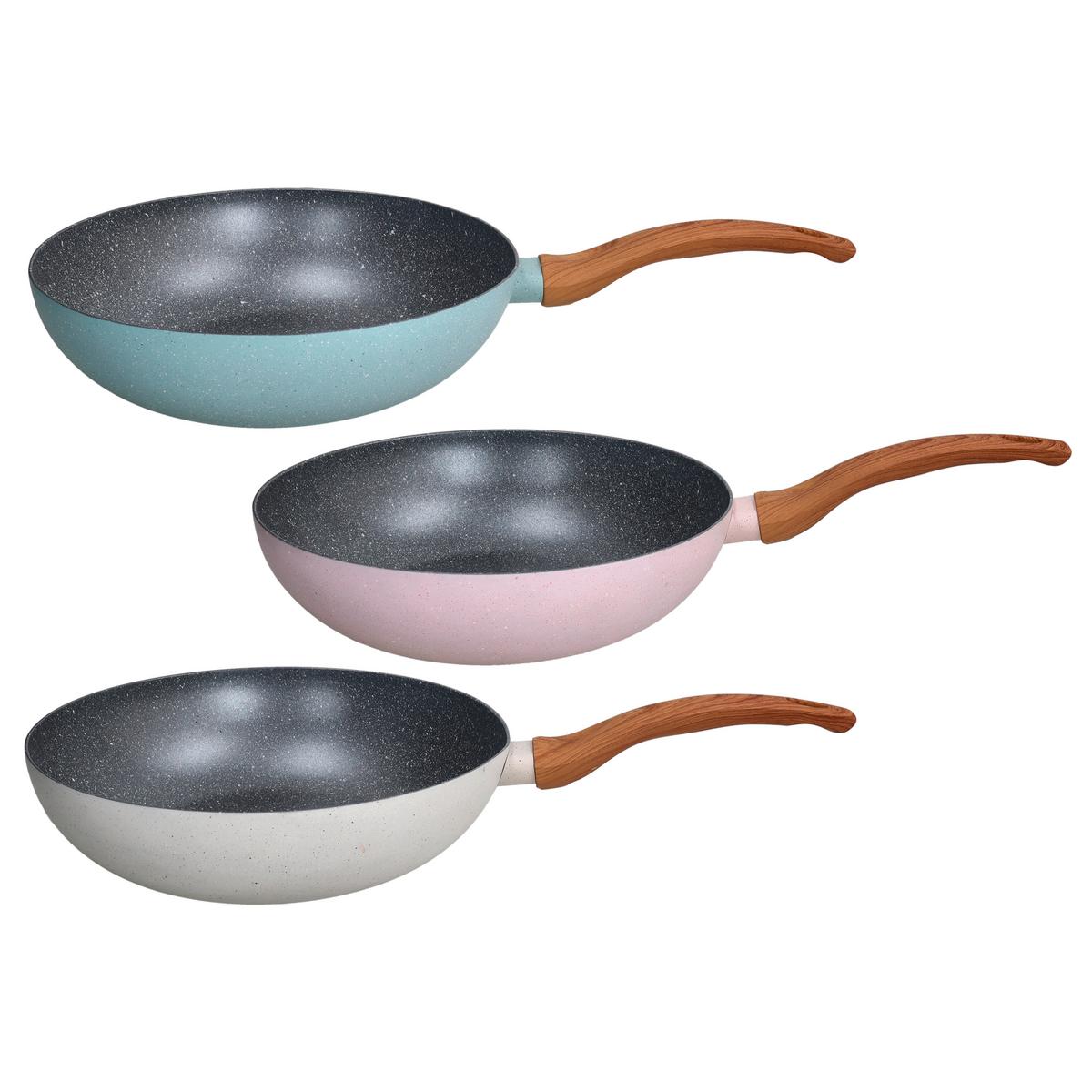 Wok Serpenyő Marble - többszínű, Basics, fém (28/8cm)