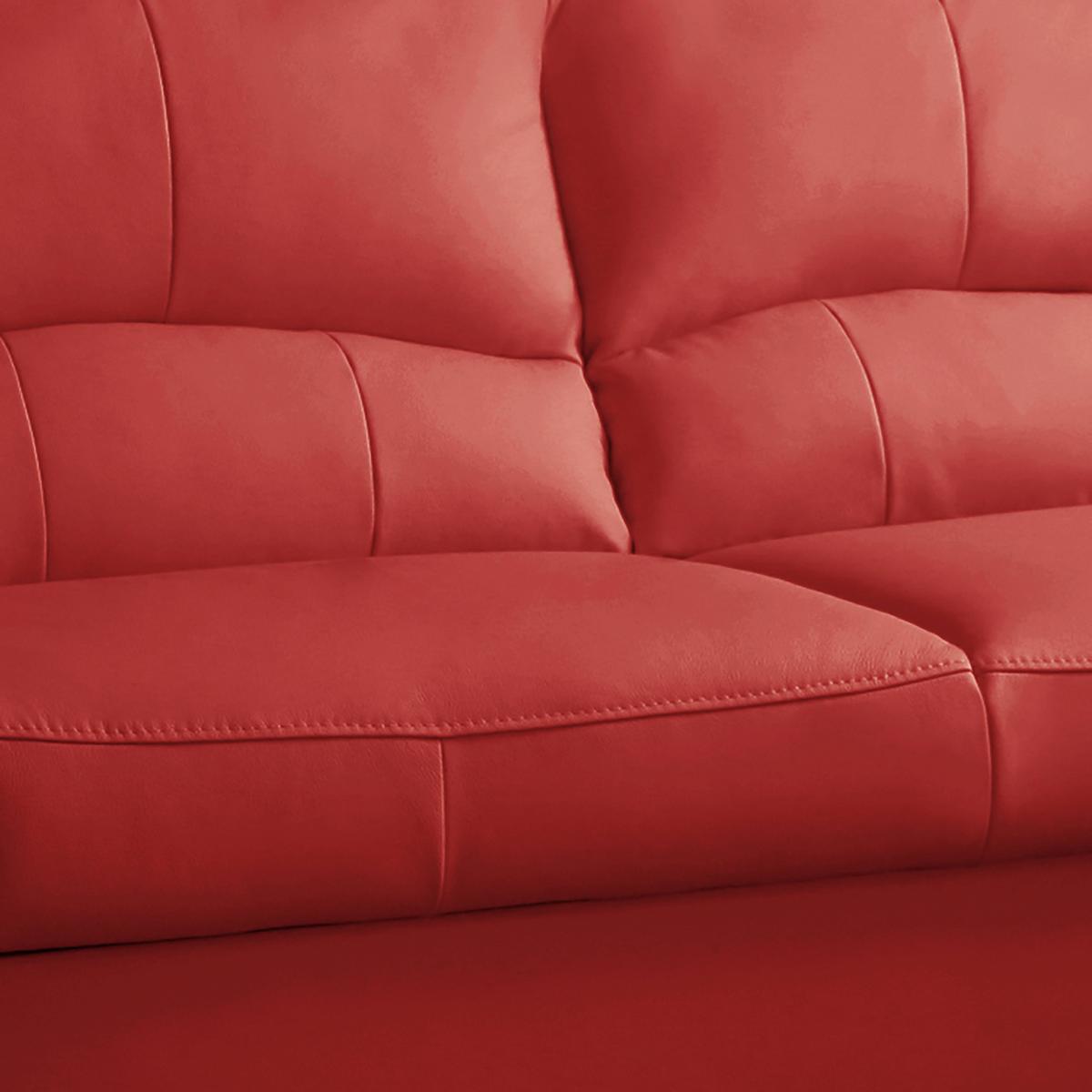Ecksofa Tilo Rot S: 227 cm - Rot/Schwarz, Design, Leder/Textil (227/168cm) - Livetastic
