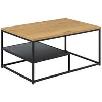 Couchtisch Gila 0000102167 - Eichefarben/Schwarz, Design, Holzwerkstoff/Metall (90/60/42cm) - Livetastic