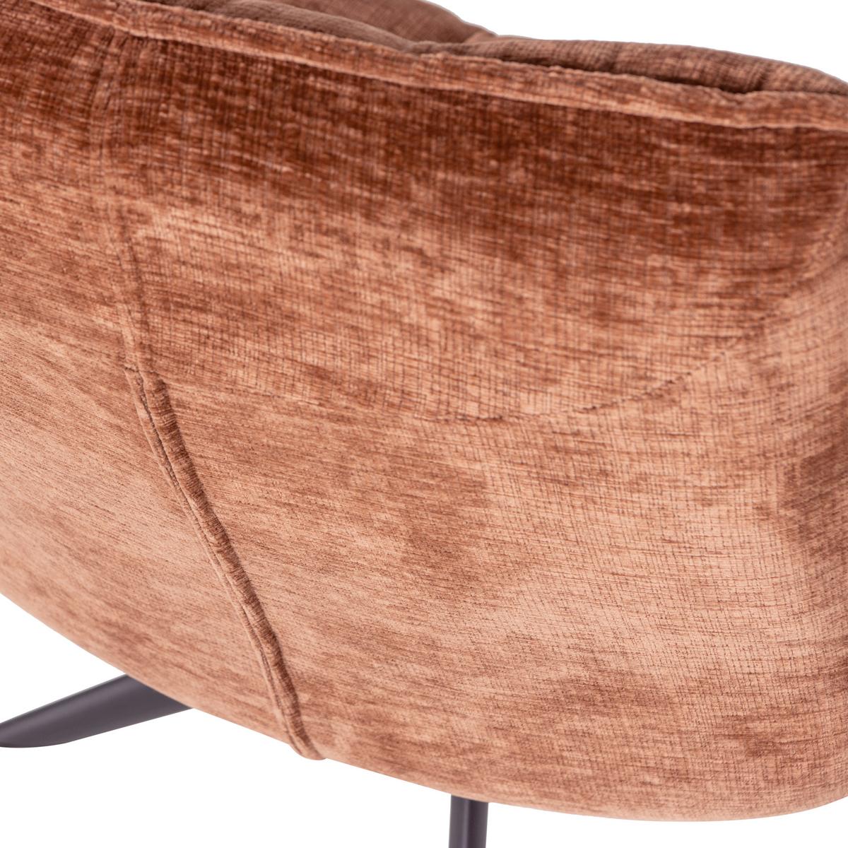 SESSEL Jouke Rostfarben B: 70cm - Rostfarben/Schwarz, MODERN, Textil/Metall (70/97/85cm) - Livetastic