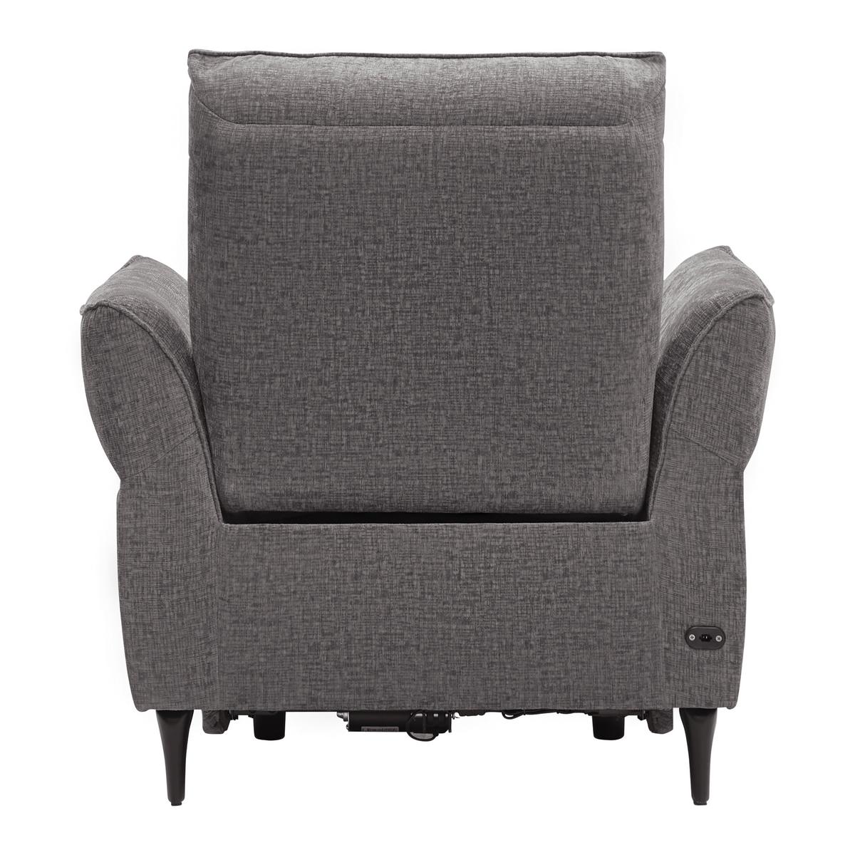 Relaxační křeslo CAPE TOWN, tm.šedá, elektr.relax.funkce - černá/tmavě šedá, Moderní, kov/dřevo (95/99/92cm) - Mömax