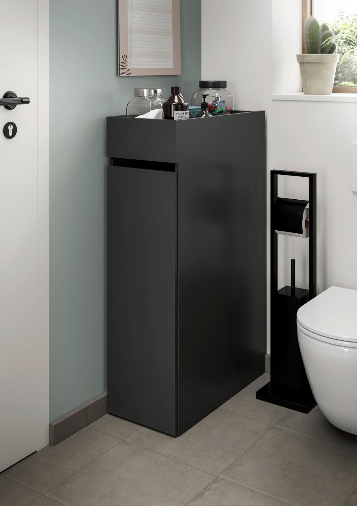 Badezimmerregal Free Anthrazit B: 29 cm - Anthrazit, Basics, Holzwerkstoff/Kunststoff (29/101/60cm) - MID.YOU